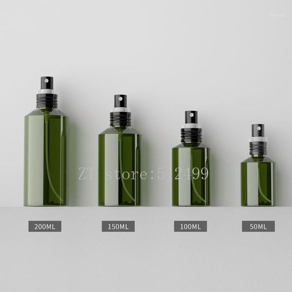 

storage bottles & jars 50ml100ml150ml200ml 50pcs empty cosmetic plastic mist spray container, diy dark green pet clear refillable bottle she