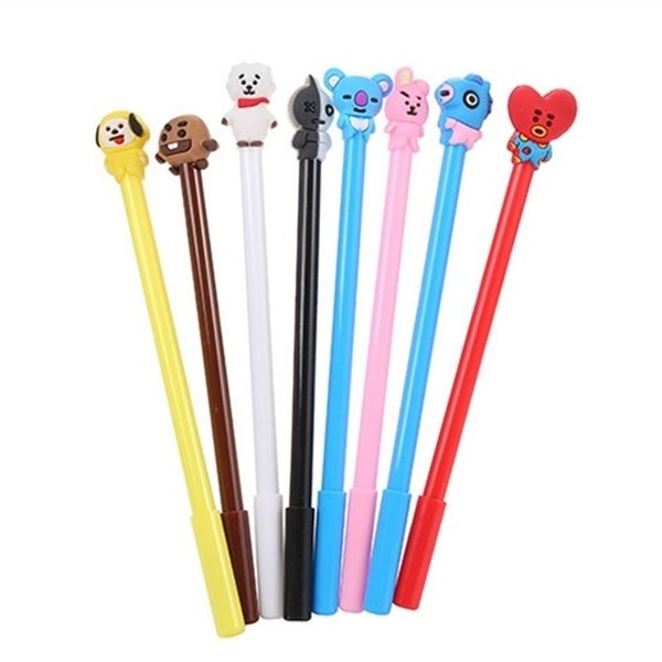 40 PCE Cartoon Hund Gel Tinte Geschenk Student Bürobedarf Test Niedlichen Kawaii Briefpapier Tier Stift 210330