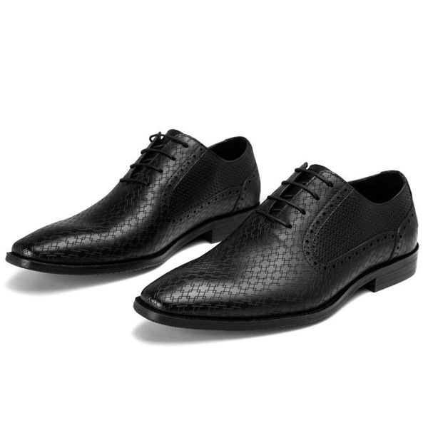 

dress shoes men wedding genuine leather lace-up business shoes,men summer oxfords spring cowhide, Black