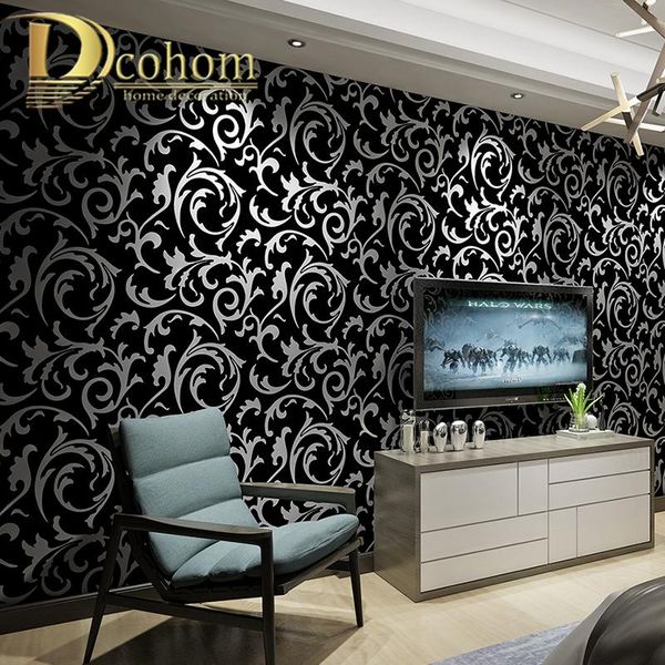 

wallpapers black white 3d victorian damask embossed wallpaper roll home decor living room bedroom wall coverings floral luxury paper