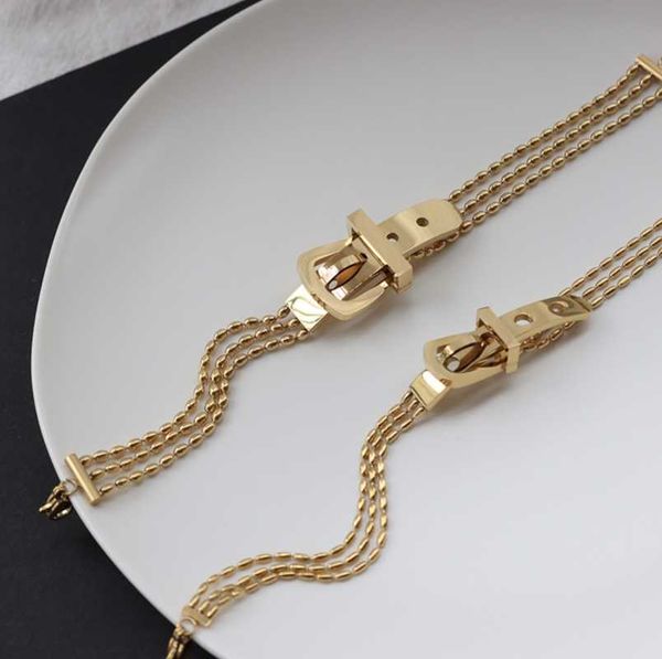 

link, chain gold-plated bracelets on hand for women stainless steel fashion charms gifts to sisters party accessories, Black