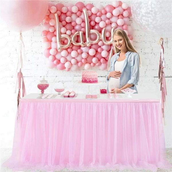 

table skirt gauze tulle tutu wedding decoration el tables cover birthday party decorative tablecloth
