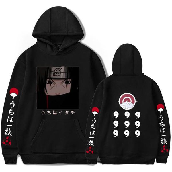 

men's hoodies & sweatshirts anime sasuke/kakashi men/womens hip hop fashion streetwear clothes casual boy hoody oversized, Black