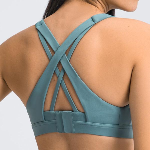 

naked feel high impact sports bras for women gym fitness criss cross back strappy running yoga bra with removable cups outfit