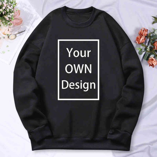 

your own dign brand /picture custom men women diy hoodie sweatshirts casual hoody clothing 14 color loose fashion new 2021, Black