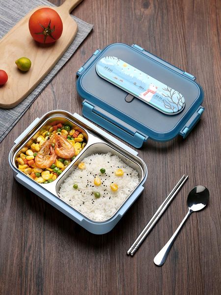

dinnerware sets lunch box thermal insulation portable office worker anti scalding partition belt cover 316 stainless steel