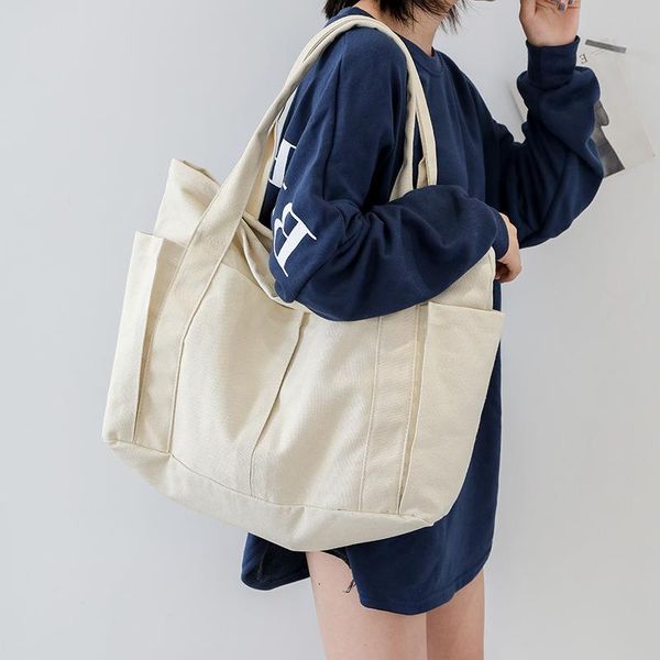 

new shopping female 2021 one-shoulder bag korean leisure large-capacity canvas simple big handbag wave broadband cdrhl