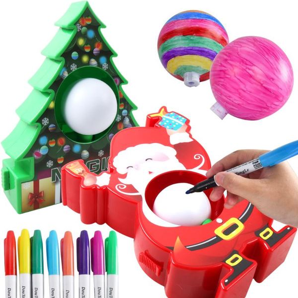 

party decoration magic xmas tree ornaments graffiti colored eggs christmas children's diy color painting electric toy tcx005