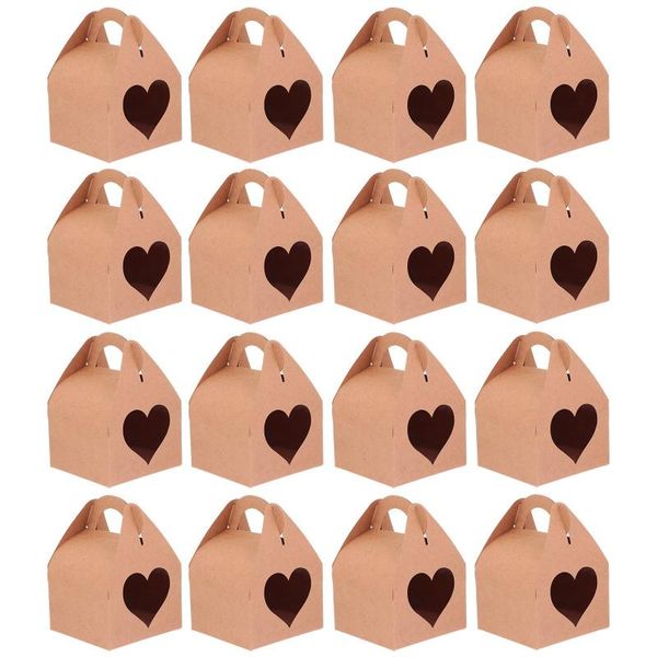 

25pcs cake boxes gift candy treat containers portable packing hand held box kraft paper wrap