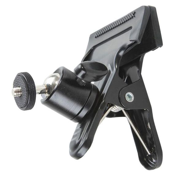 

selfie monopods clip clamp holder mount with universal metal standard ball head 1/4 screw for camera flash bracket pography