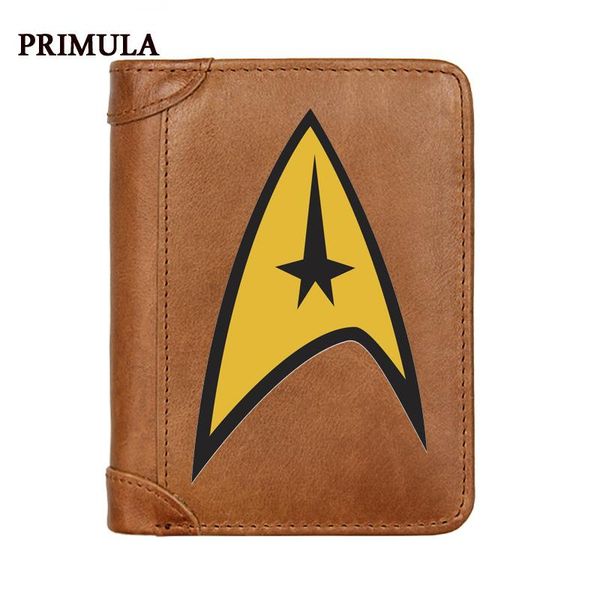 

wallets vintage luxury star fleet symbol male genuine leather men wallet credit business card holders purses high quality, Red;black