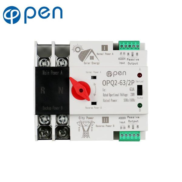 

smart home control 2p 63a single phase din rail ats for pv and inverter dual power automatic transfer selector switches uninterrupted