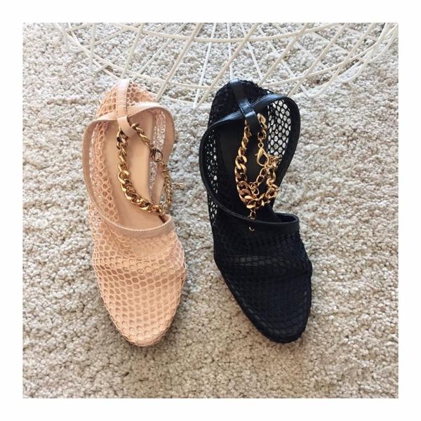 

dress shoes spring/summer women metal decor pumps mesh genuine cow leather super high heels zapatos de mujer, Black