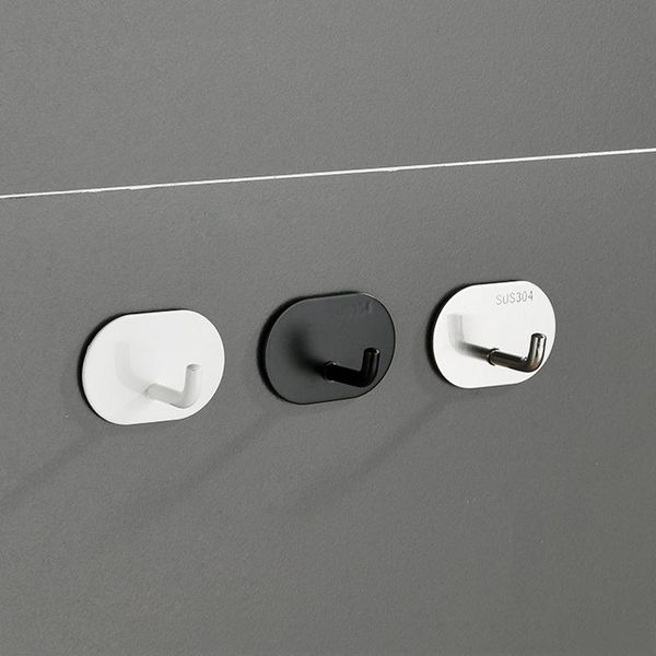 

stainless steel wall hooks self adhesive sticky kitchen home bathroom hanger storage hanging holder & rails