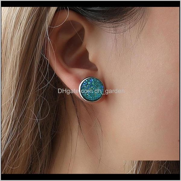 

drop delivery 2021 fashion colorful sky star earring round scrub crystal stud earrings women girls party jewelry czu, Golden;silver