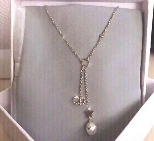 

factory specials aa necklace model year letter star tassel clavicle chain pearl necklace with unique, Silver