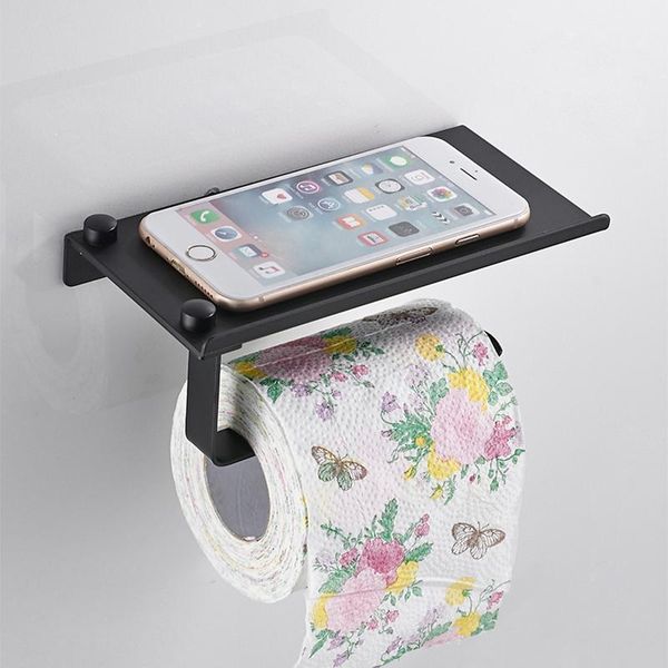 

stainless steel toilet paper holder bathroom wall mount wc phone shelf towel roll accessories holders
