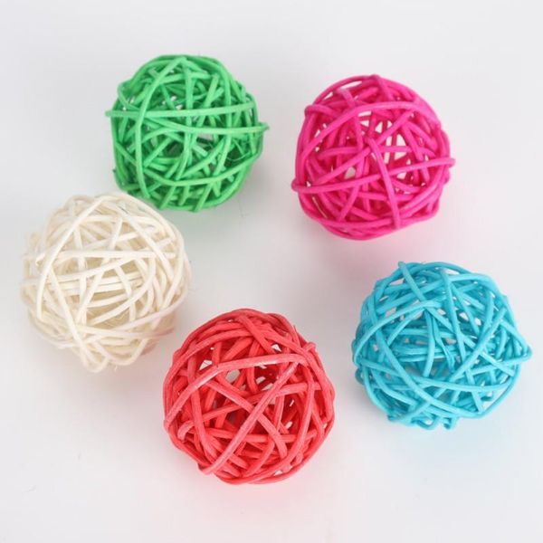 

cat toys playing toy funny sounds bell rattan ball 5 suits interactive bite chew artificial colorful accessories random color