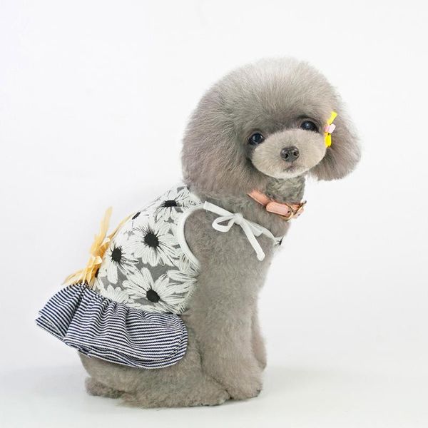 

dog apparel dress spring/summer 100% cotton comfortable cute princess sunflower floral small