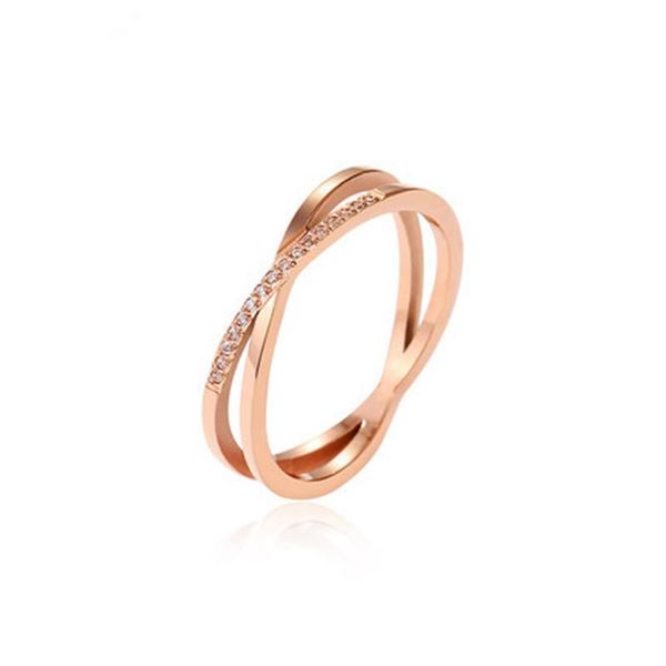 

wedding rings yun ruo 316 l titanium steel jewelry x cross anniversary ring mosaic cz crystal weeding rose gold fashion woman never fade, Slivery;golden