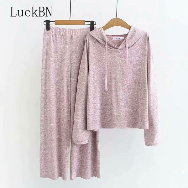 

women's two piece pants spring/autumn matching sets thin fashion women's clothing long sleeve collar hooded suit soft two-piece cas, White