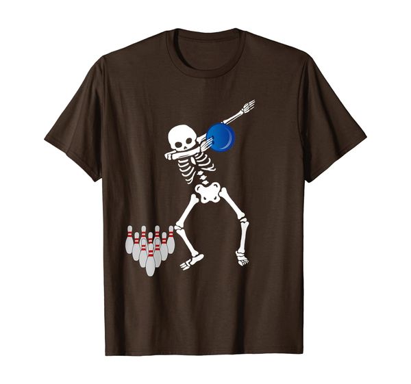 

bowler dabbing skeleton bowling ball themed gift t shirt, White;black