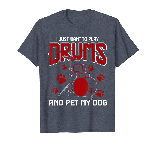 

drums t-shirt - pet dog drummer shirts drumsticks gift music, White;black