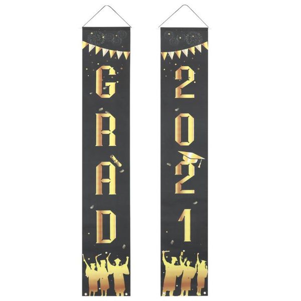 

party decoration 2pcs 2021 graduation theme decorations door banner couplet sign