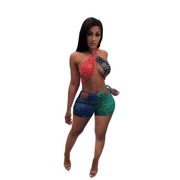 

women's swimwear 2021 summer tube shorts suit printing lace-up, White;black