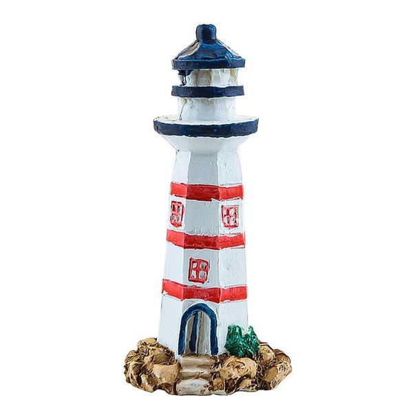 

1pc mediterranean style resin small lighthouse decoration aquarium gadgets craft creative ornament(random color) decorations