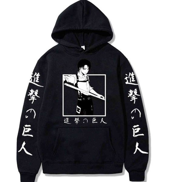 

hip hop hooded anime hoodie attack on titan long sleeve sweatshirts men women streetwear autumn boys black pullovers y1109