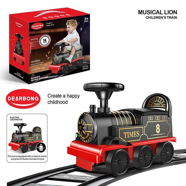

gift sets sit&play music light kids electric ride on train car with track