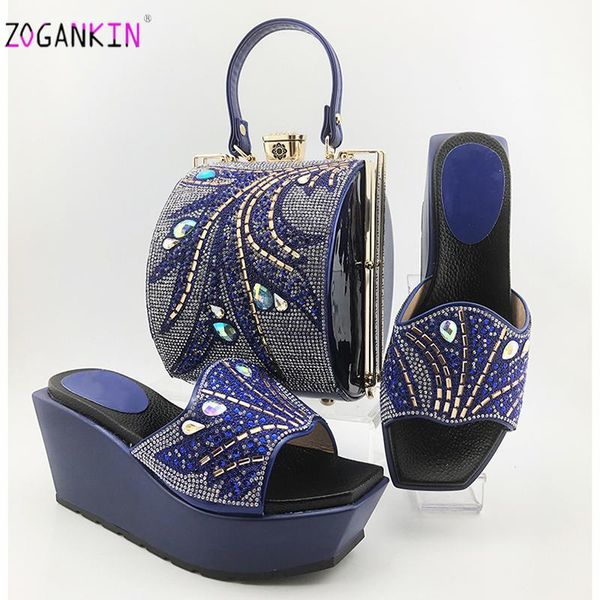 

dress shoes fashionable african design classics women matching bag in royal blue color italian sandals match hand set, Black
