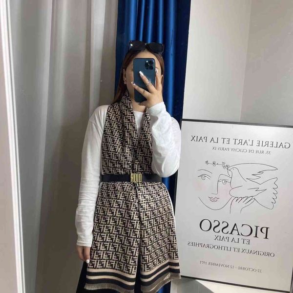 

70% off design scarf new messy simple letter imitation cashmere versatile thickened warm shawl lovers' same 9643, Blue;gray