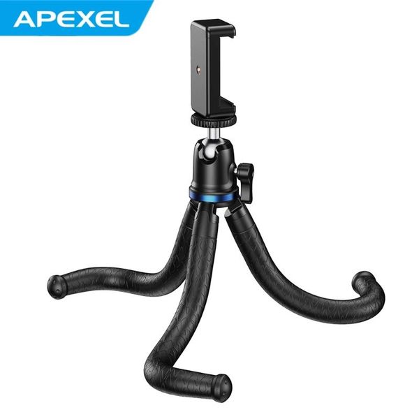 

selfie monopods apexel apl-jj10 vlogging extendable flexible ocs tripod with rotatable phone holder lightweight for dslr action ca