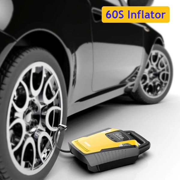 

inflatable pump digital car tire inflator 12v portable electric air compressor pressure gauge 120 psi auto shut off with led light
