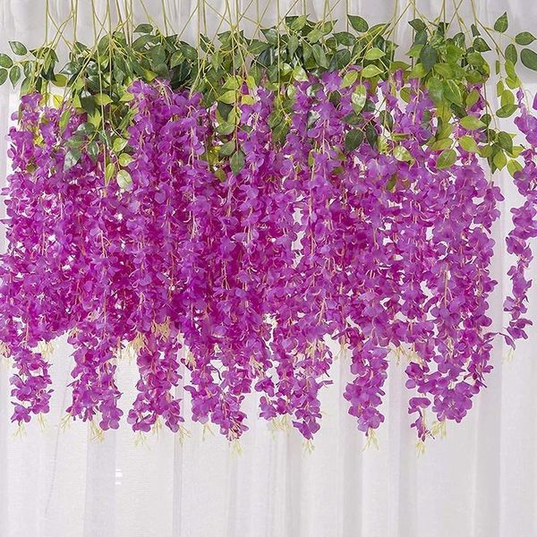 

decorative flowers & wreaths nhbr 16pcs artificial wisteria hanging garland for wedding decorations garden