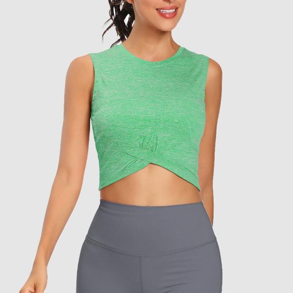

summer outdoor sports vest women's running fitness open navel sleeveless training yoga outfit