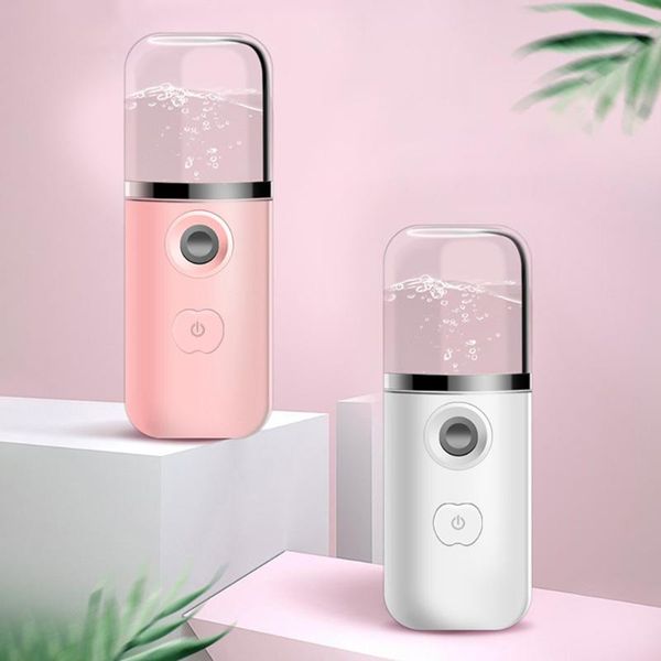 

portable nano mist sprayer mini 30ml mister usb rechargable hand facial face body steamer moisturizing skin care humidifier party favor