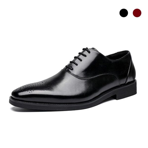 

dress shoes oxford brogue bridegroom formal office men black genuine leather original business designer