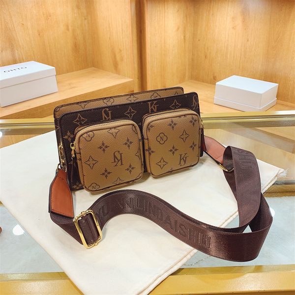 FactoryﾠOutlet Damen-Marken-Umhängetaschen, personalisierte bedruckte Handtasche, multifunktionale Taschen, Damen-Umhängetasche, Retro-Kontrast-Lederhandtaschen