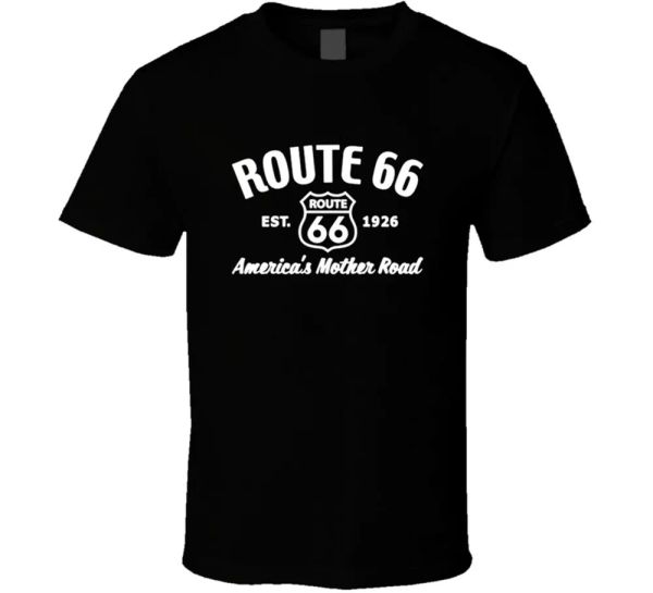 

route 66 the mother road novelty historic men's short sleeve gift new, White;black