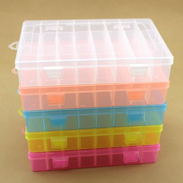 

storage boxes & bins 24 grid plastic box transparent detachable jewelry home sundries beads organizers