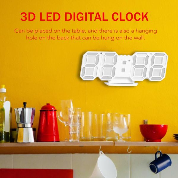 

desk & table clocks digital time large wall clock led display creative watches 24&12-hour alarm snooze home decoration