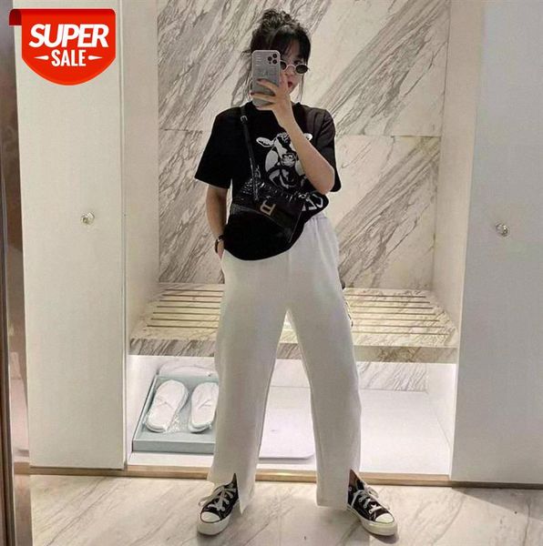 

li zhiqi loose cow letter print short-sleeved t-shirt women spring student 110354 #9w1h, Black;gray