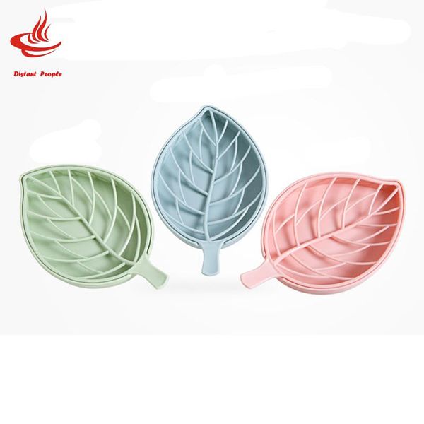 

creative double layer soap holder plastic leaf modeling dish storage basket box stand bathroom accessories dishes