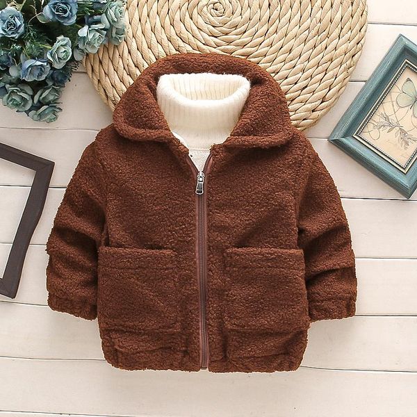 

jackets patpat toddler boy/girl lapel collar zipper fuzzy teddy jacket, Blue;gray