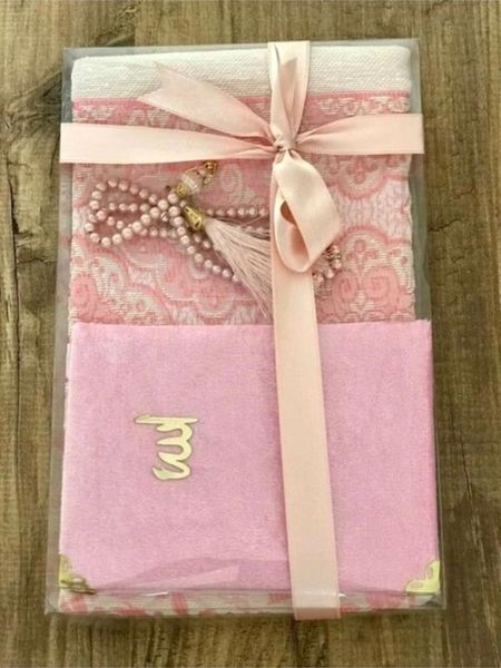 

carpets pink prayer rug set muslim portable mawlid worship travel mat yasin sharif rosary