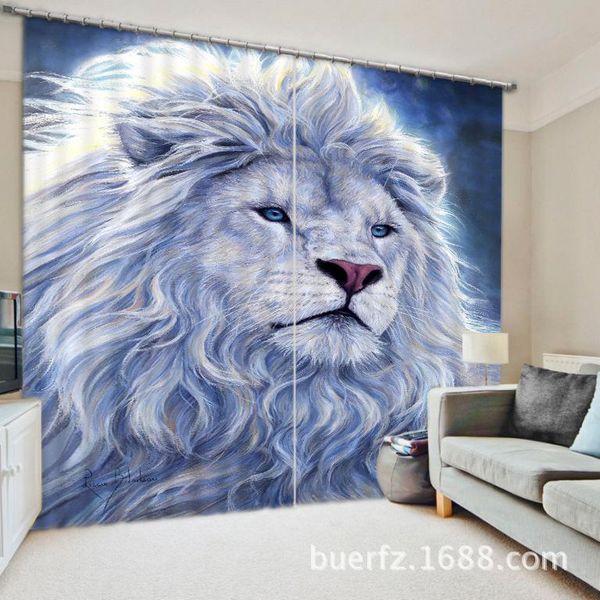 

curtain & drapes 2021 lion printing luxury blackout 3d window curtains for bedding room living el cortinas para sala