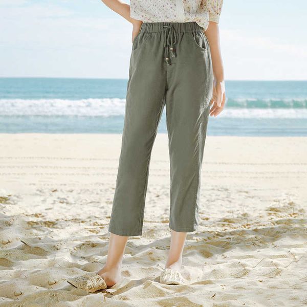 

women's pants & capris capris spring cotton and linen all match comfortable causal harem so36, Black;white